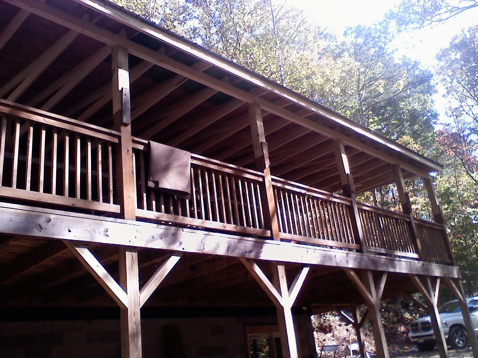 Timber framing under a new elevated porch and deck — Roof Leak Repair in Banco by Roofing Brothers